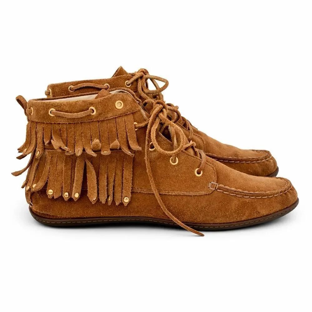 Sperry A/O Fringe Moc Boot Women’s 9 Brown Suede Ankle Boot